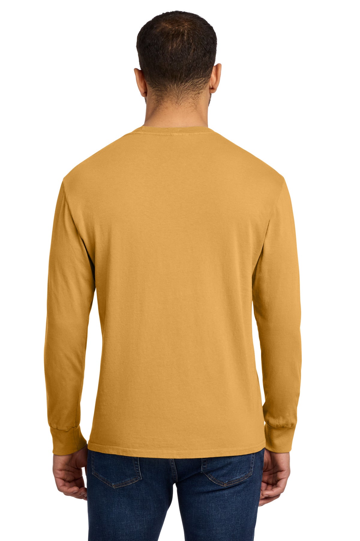Dijon Port & Co Beach Wash Garment-Dyed Long Sleeve Tee PC099LS plain
