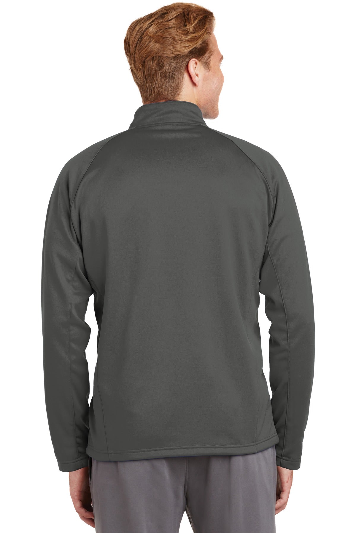 Dk Smk Gry/Blk Sport-Tek Sport-Wick Fleece 1/4-Zip Pullover. F243 plain