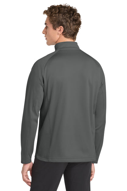 Dk Smk Gry/Blk Sport-Tek Sport-Wick Fleece 1/4-Zip Pullover. F243 plain