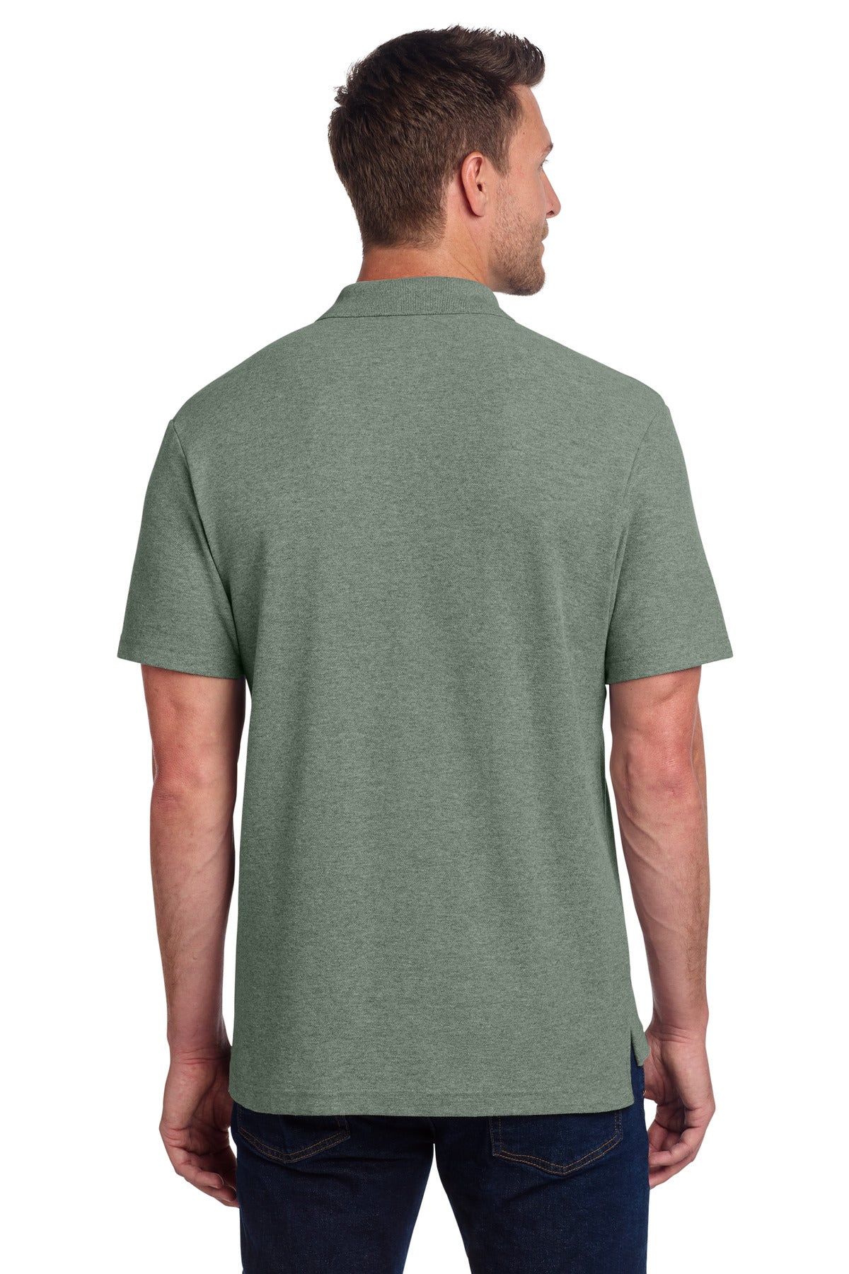 DkGreenHt Port Authority C-FREE Cotton Blend Pique Polo K867 plain
