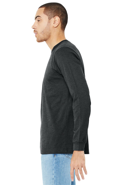 DkGyHthr BELLA+CANVAS Unisex Heather CVC Long Sleeve Tee BC3501CVC plain