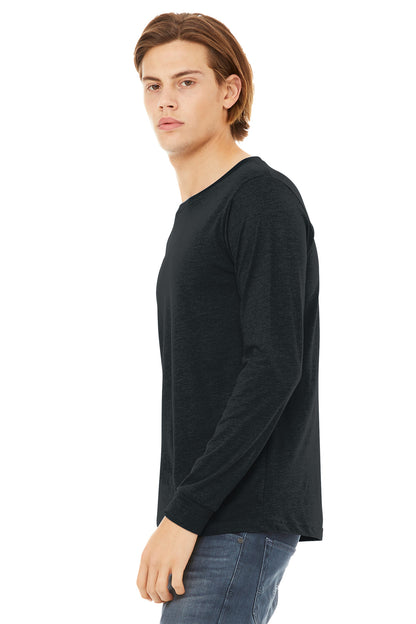 DkGyHthr BELLA+CANVAS Unisex Heather CVC Long Sleeve Tee BC3501CVC plain