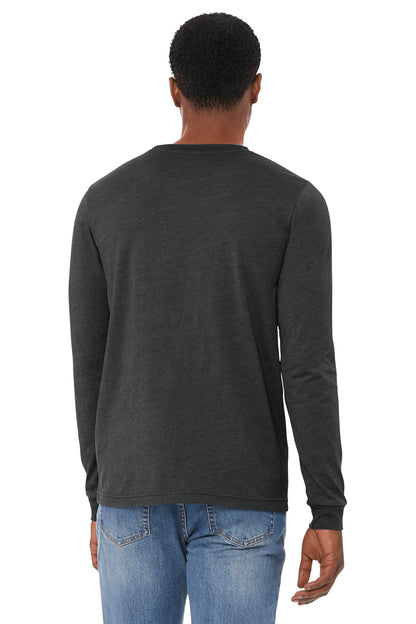 DkGyHthr BELLA+CANVAS Unisex Heather CVC Long Sleeve Tee BC3501CVC plain