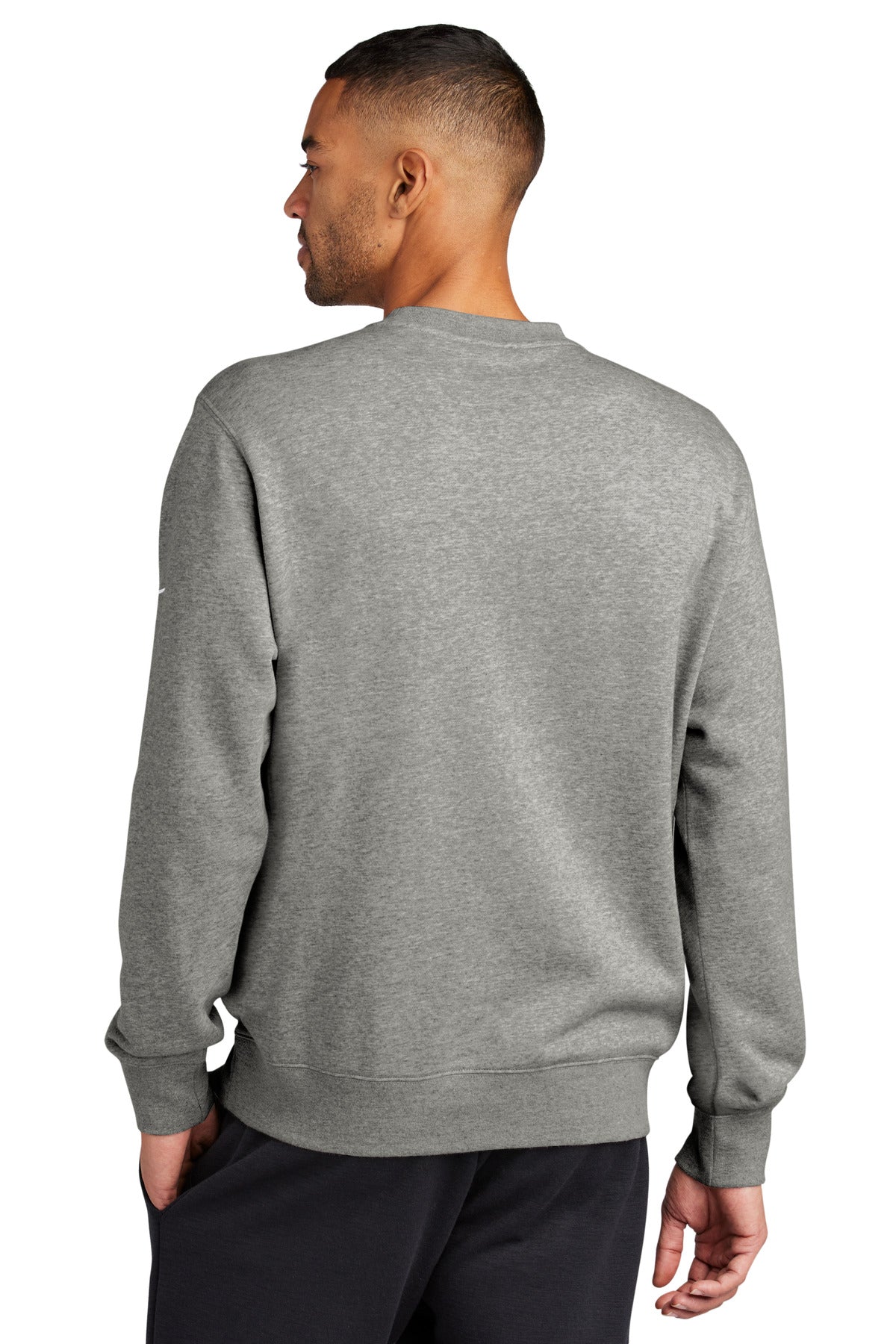 DkGyHthr Nike Club Fleece Sleeve Swoosh Crew NKFD9863 plain
