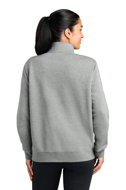 DkGyHthr Nike Women's Club Fleece Sleeve Swoosh 1/2-Zip NKDX6720 plain