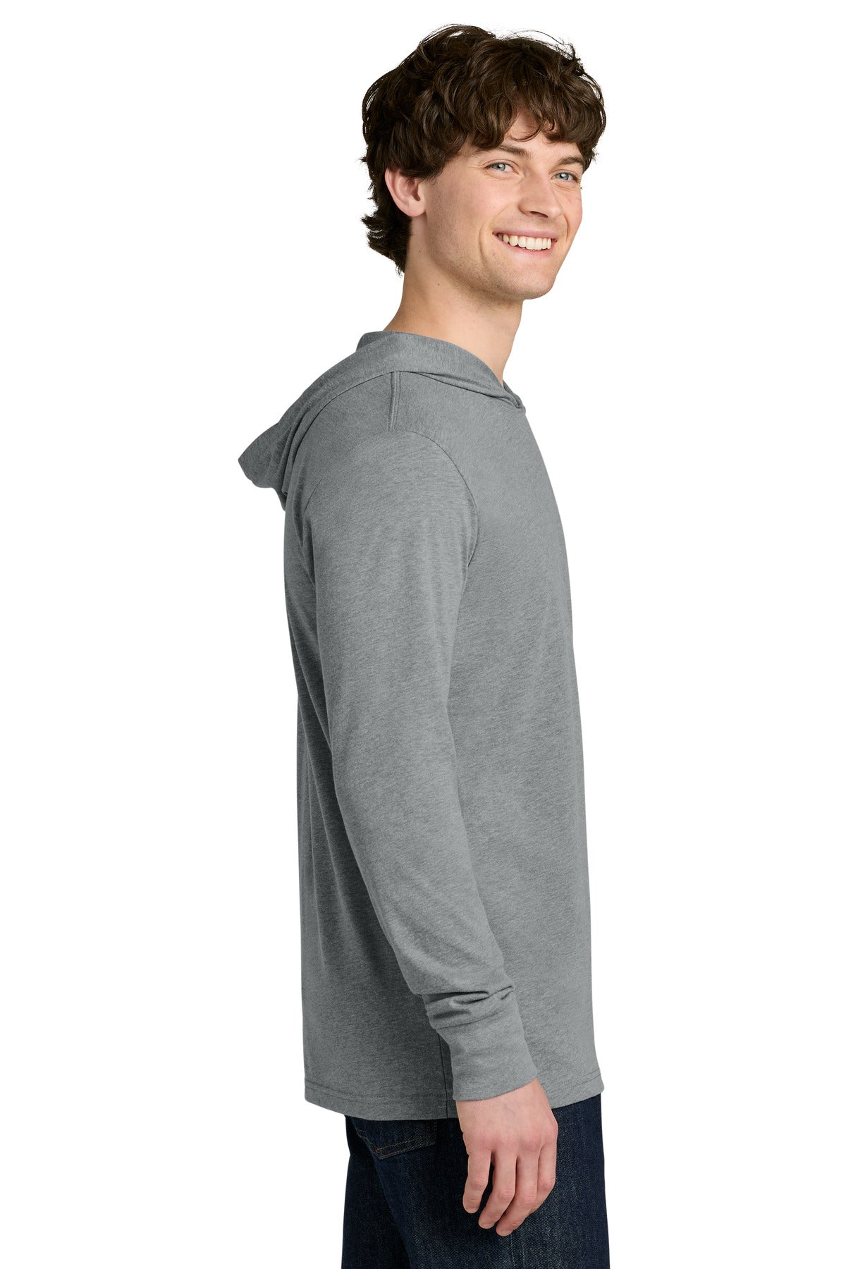 DkHtGray Next Level Apparel CVC Long Sleeve Hoodie NL6221 plain