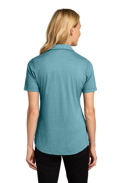 DkTealHthr Port Authority Women's Fine Pique Blend Polo LK830 plain