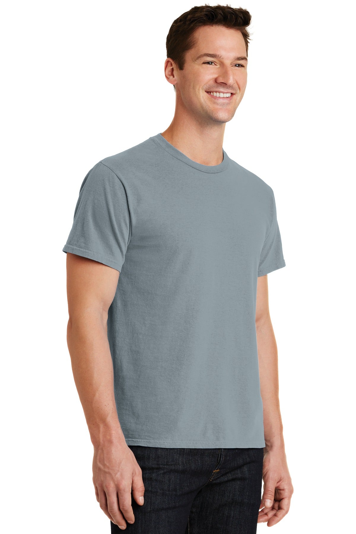 Dove Grey Port & Co Beach Wash Garment-Dyed Tee. PC099 plain