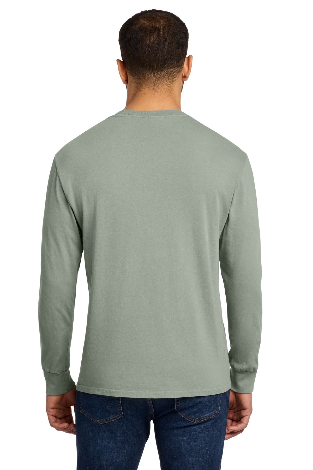 DoveGrey Port & Co Beach Wash Garment-Dyed Long Sleeve Tee PC099LS plain