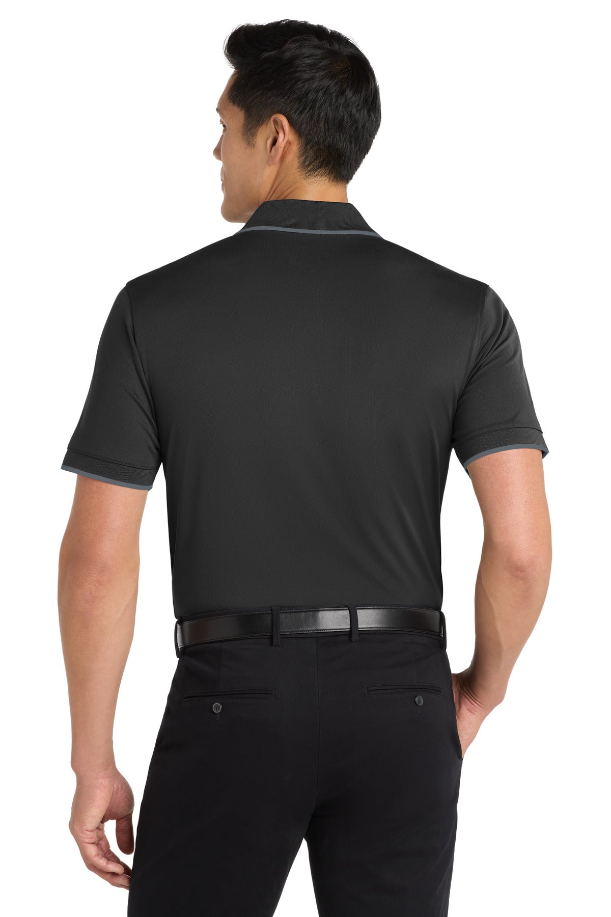 Dp Black/Graph Port Authority Dry Zone UV Micro-Mesh Tipped Polo. K111 plain