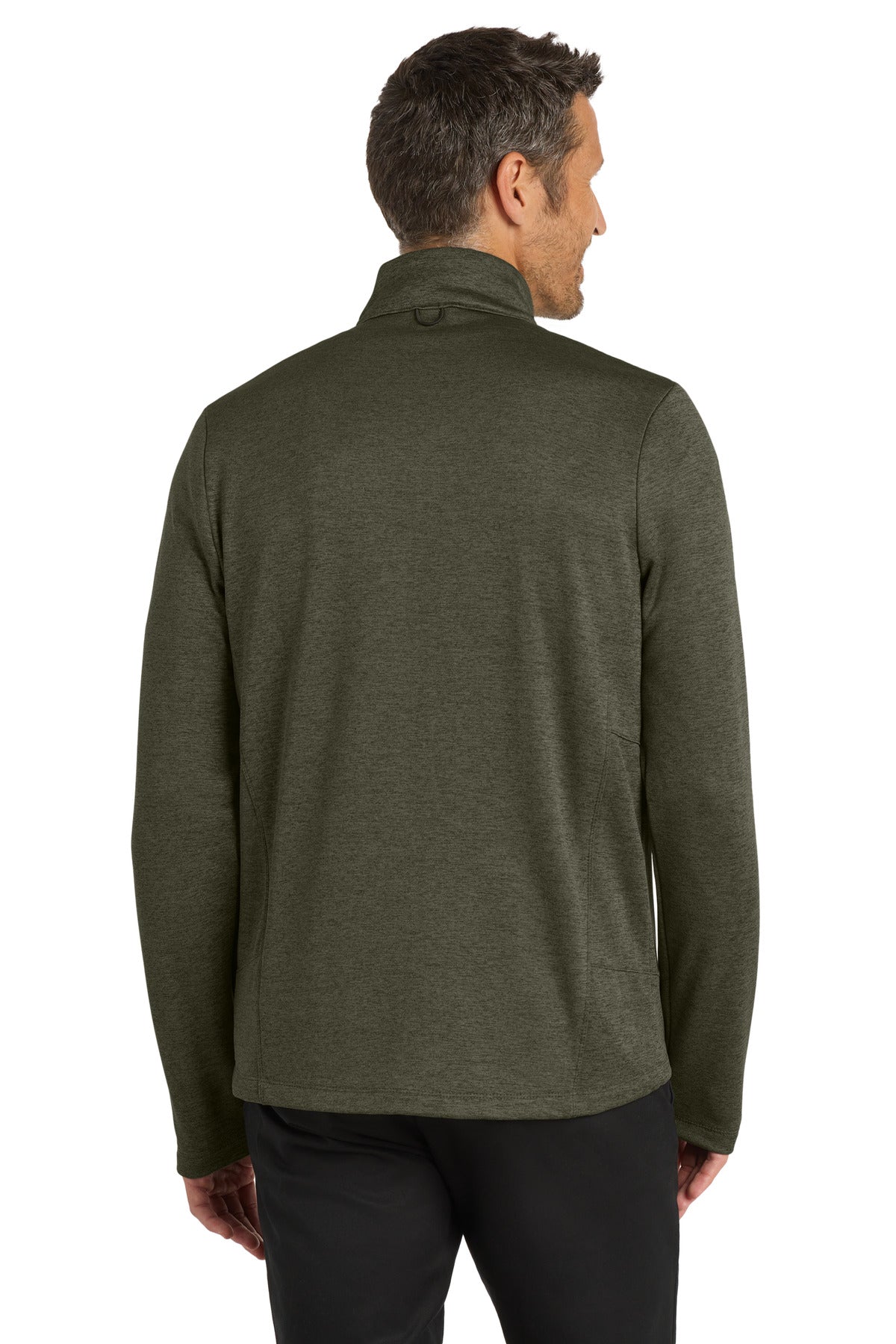 Dp Olive Hthr Port Authority Collective Striated Fleece Jacket. F905 plain