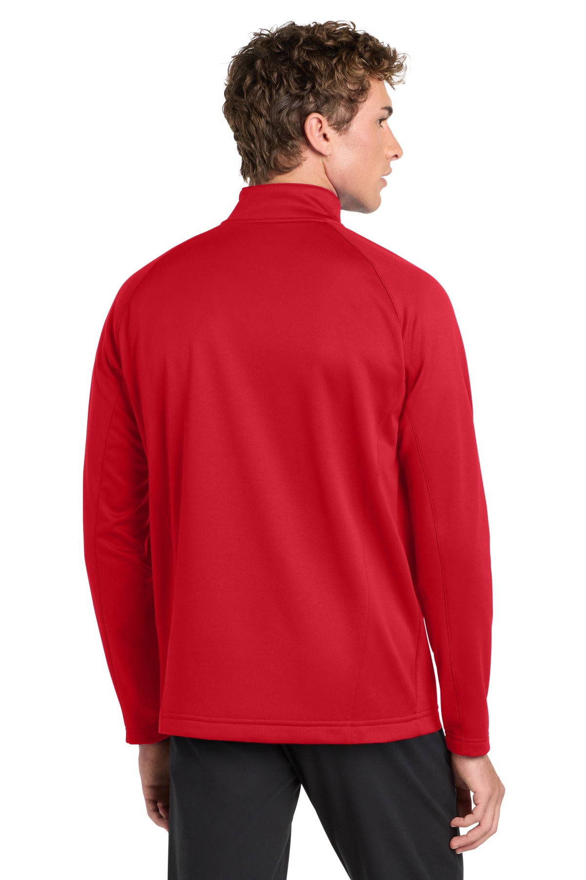 Dp Red/Silver Sport-Tek Sport-Wick Fleece 1/4-Zip Pullover. F243 plain