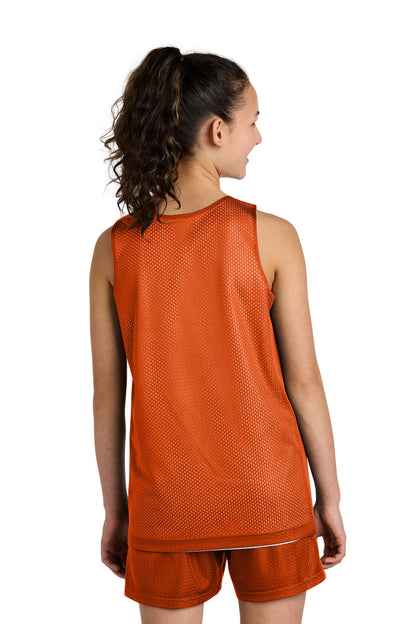DpOr/White Sport-Tek Youth PosiCharge Reversible Mesh Tank YST5000 plain
