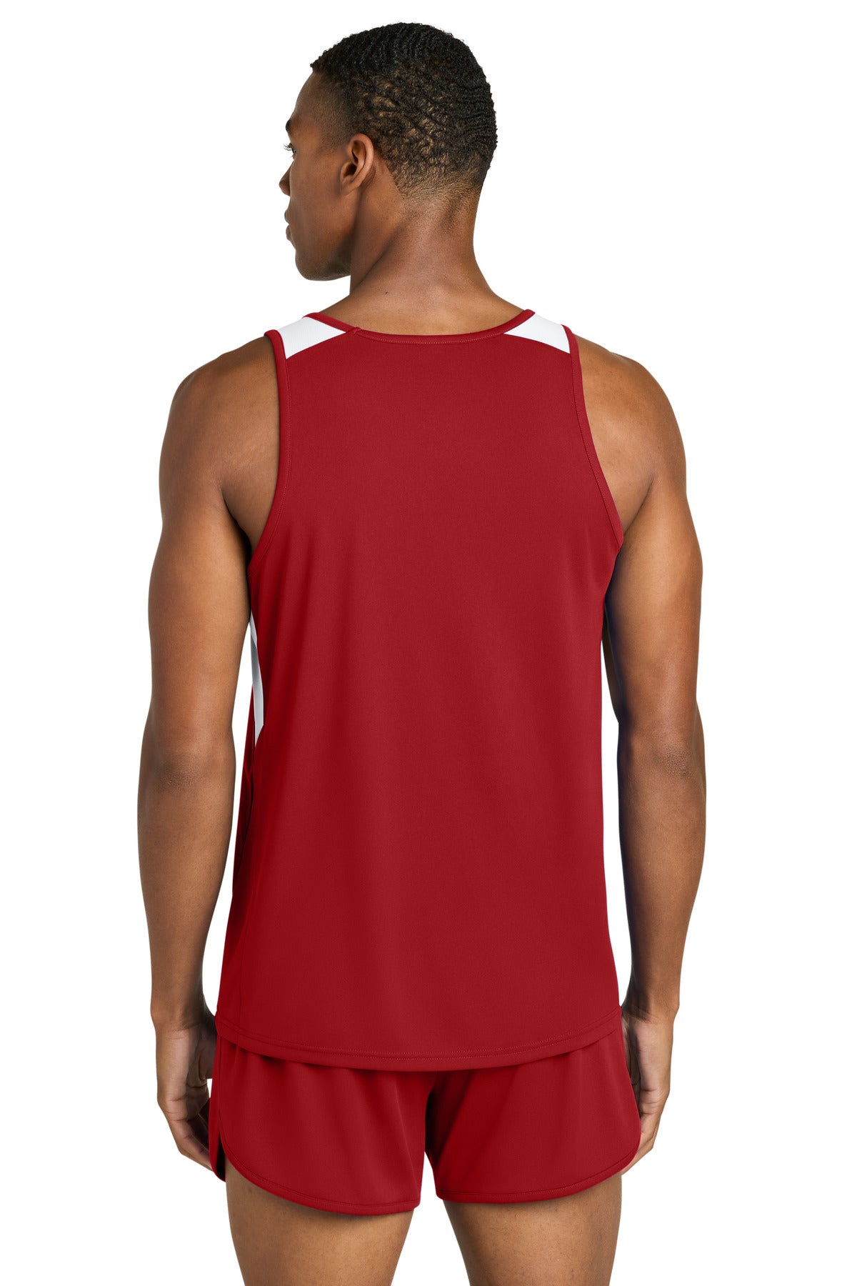 DpRd/Wht Sport-Tek Club Track Tank ST446 plain