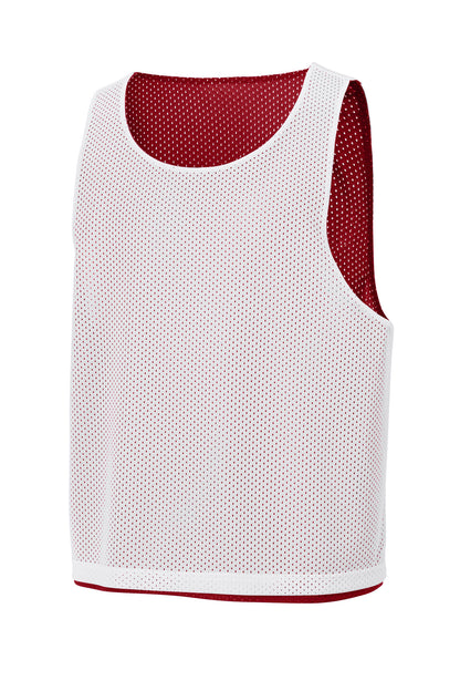 DpRd/Wht Sport-Tek Lacrosse Reversible Pinnie ST512 plain