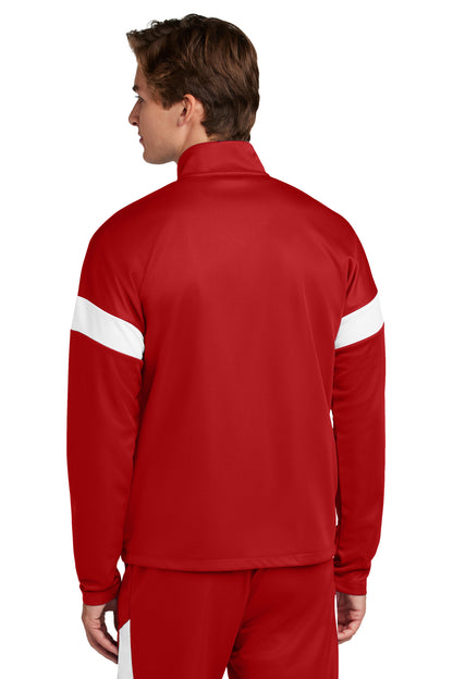 DpRd/Wht Sport-Tek Travel Full-Zip Jacket ST800 plain