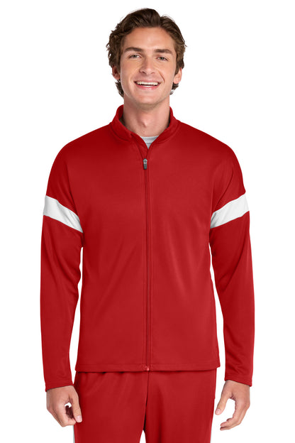 DpRd/Wht Sport-Tek Travel Full-Zip Jacket ST800