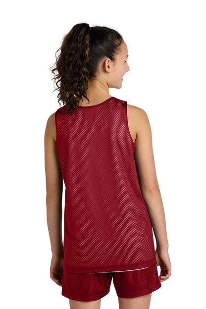 DpRd/Wht Sport-Tek Youth PosiCharge Reversible Mesh Tank YST5000 plain