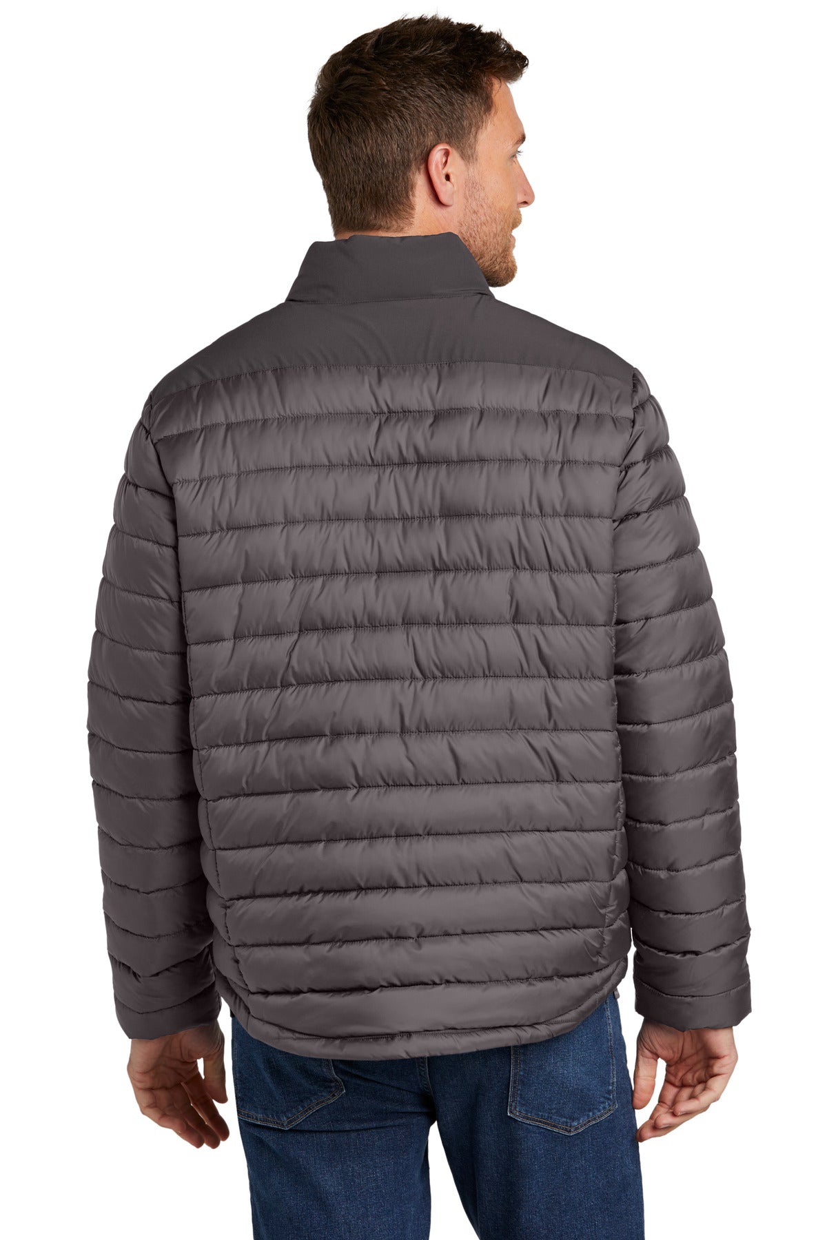 DpSm/GrySm Port Authority Horizon Puffy Jacket J364 plain