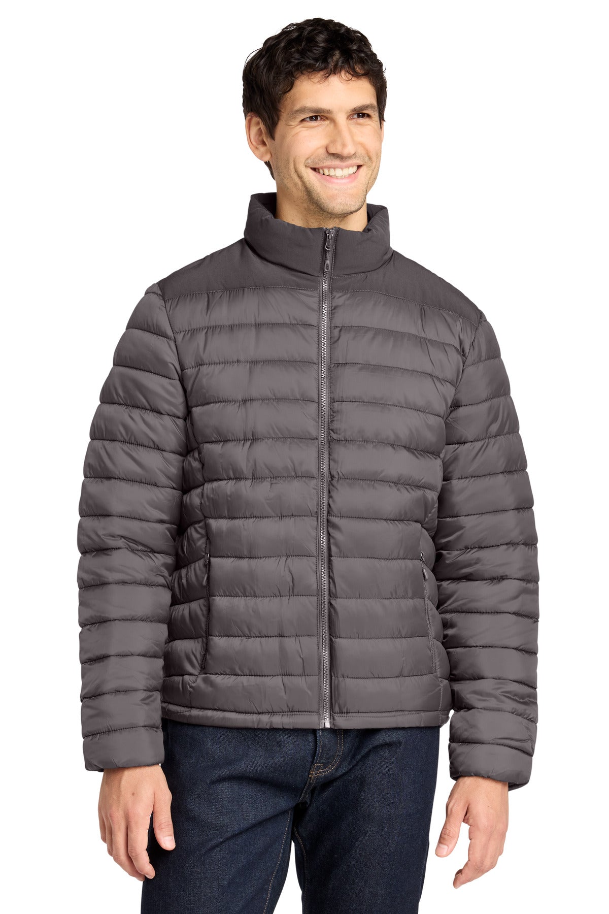 DpSm/GrySm Port Authority Horizon Puffy Jacket J364