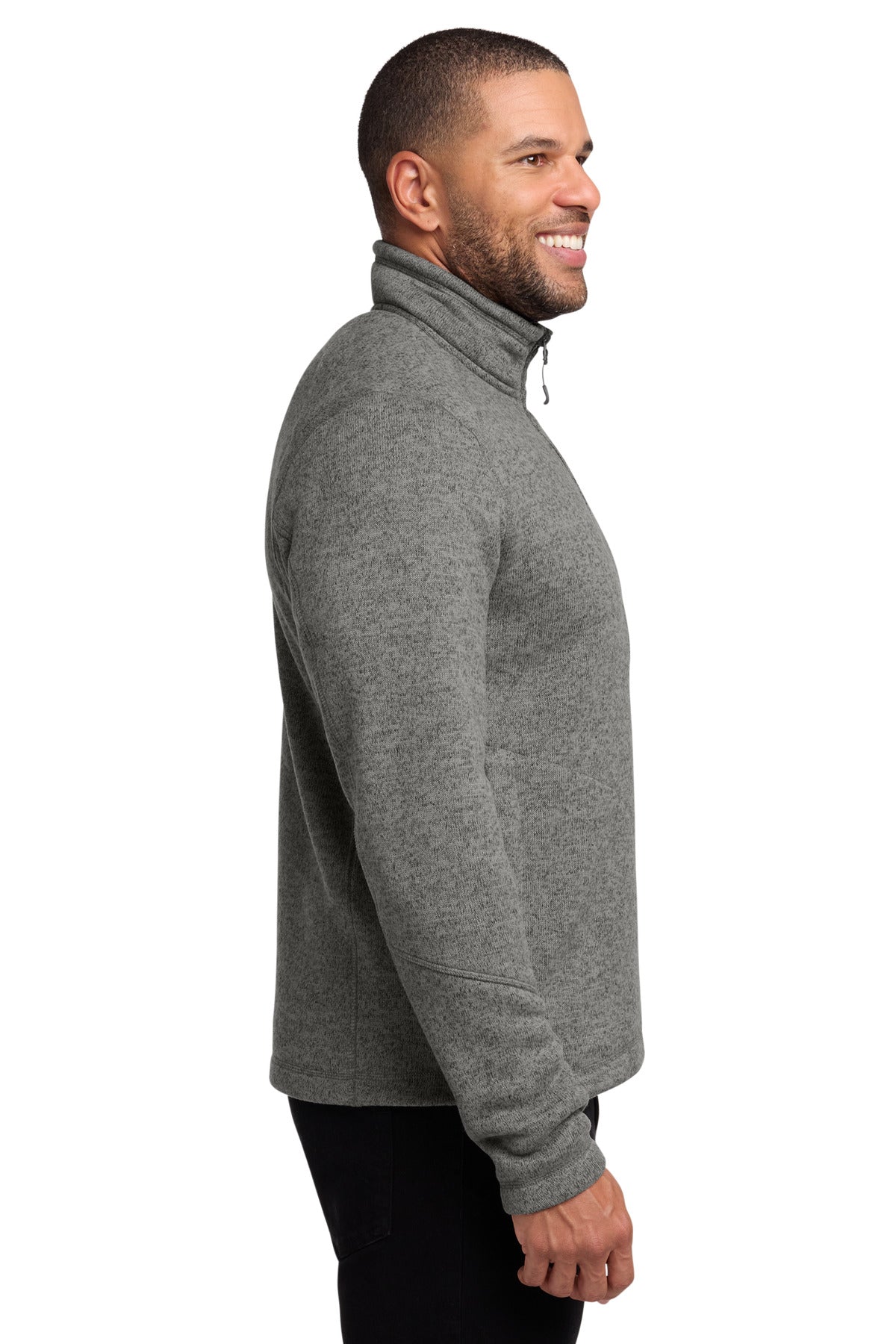DpSmkHthr Port Authority Arc Sweater Fleece 1/4-Zip F426 plain