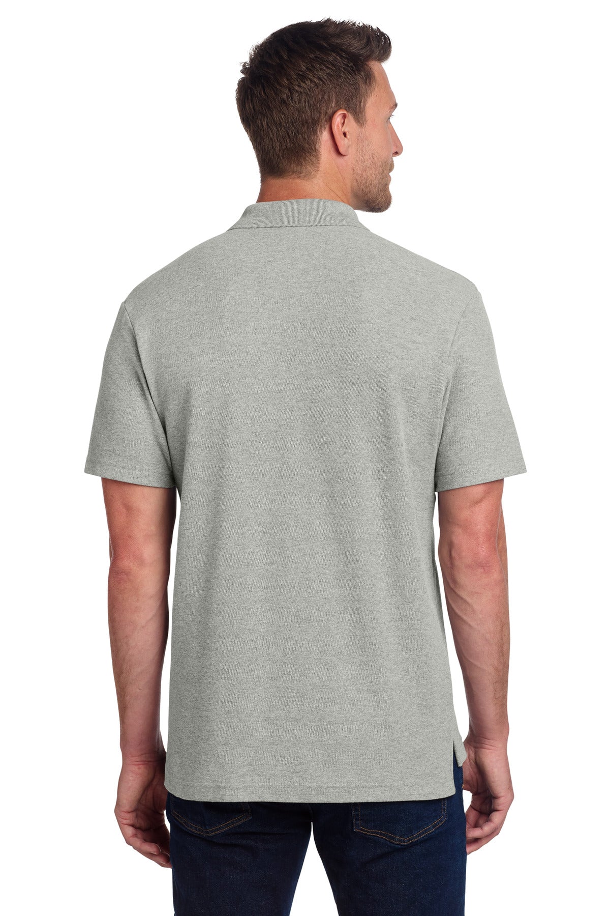 DpSmkHthr Port Authority C-FREE Cotton Blend Pique Polo K867 plain