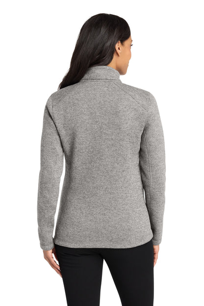 DpSmkHthr Port Authority Women's Arc Sweater Fleece Jacket L428 plain