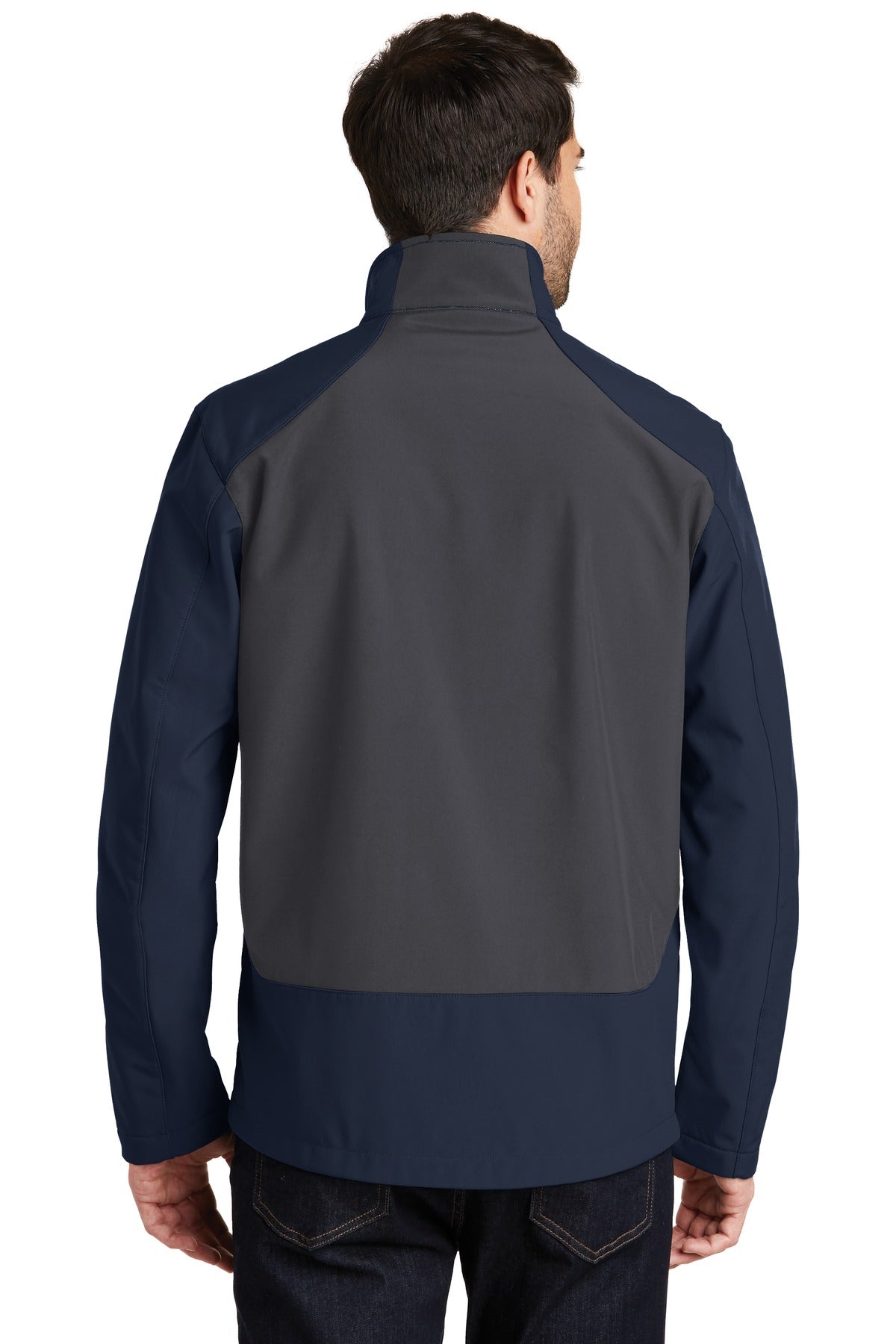 Dr Bl Nvy/B Gy Port Authority Back-Block Soft Shell Jacket. J336 plain