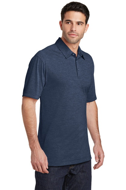Dress Blue Nvy Port Authority Digi Heather Performance Polo. K574 plain