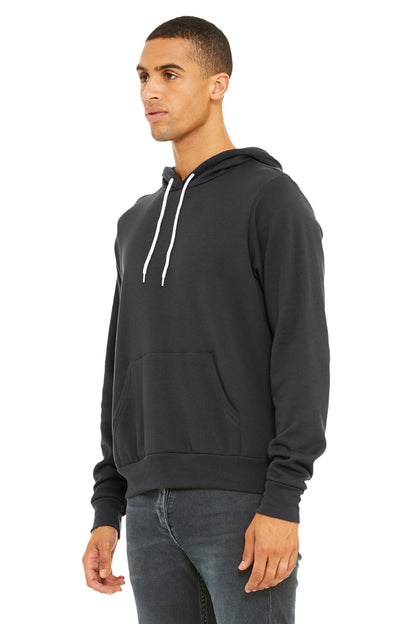 DTG Dark Grey BELLA+CANVAS Unisex Sponge Fleece Pullover Hoodie. BC3719 plain
