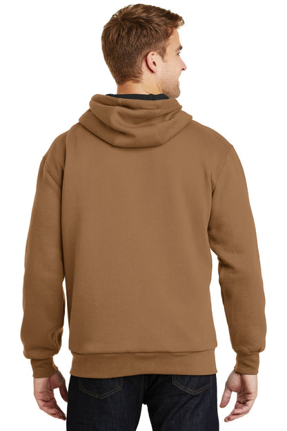 Duck Brown CornerStone - Heavyweight Full-Zip Hooded Sweatshirt with Thermal Lining. CS620 plain