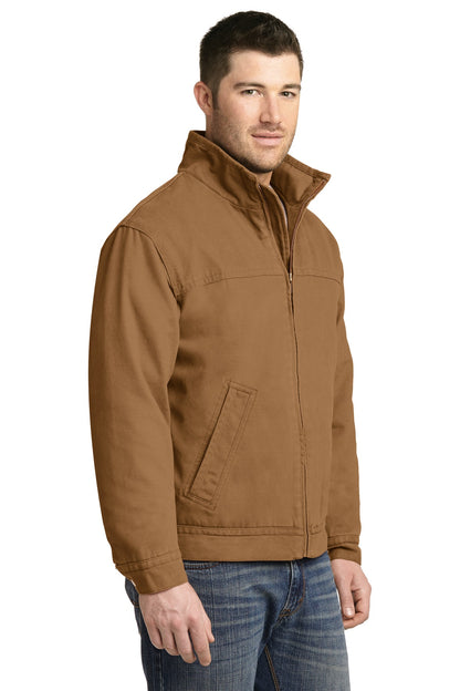 Duck Brown CornerStone Washed Duck Cloth Flannel-Lined Work Jacket. CSJ40 plain