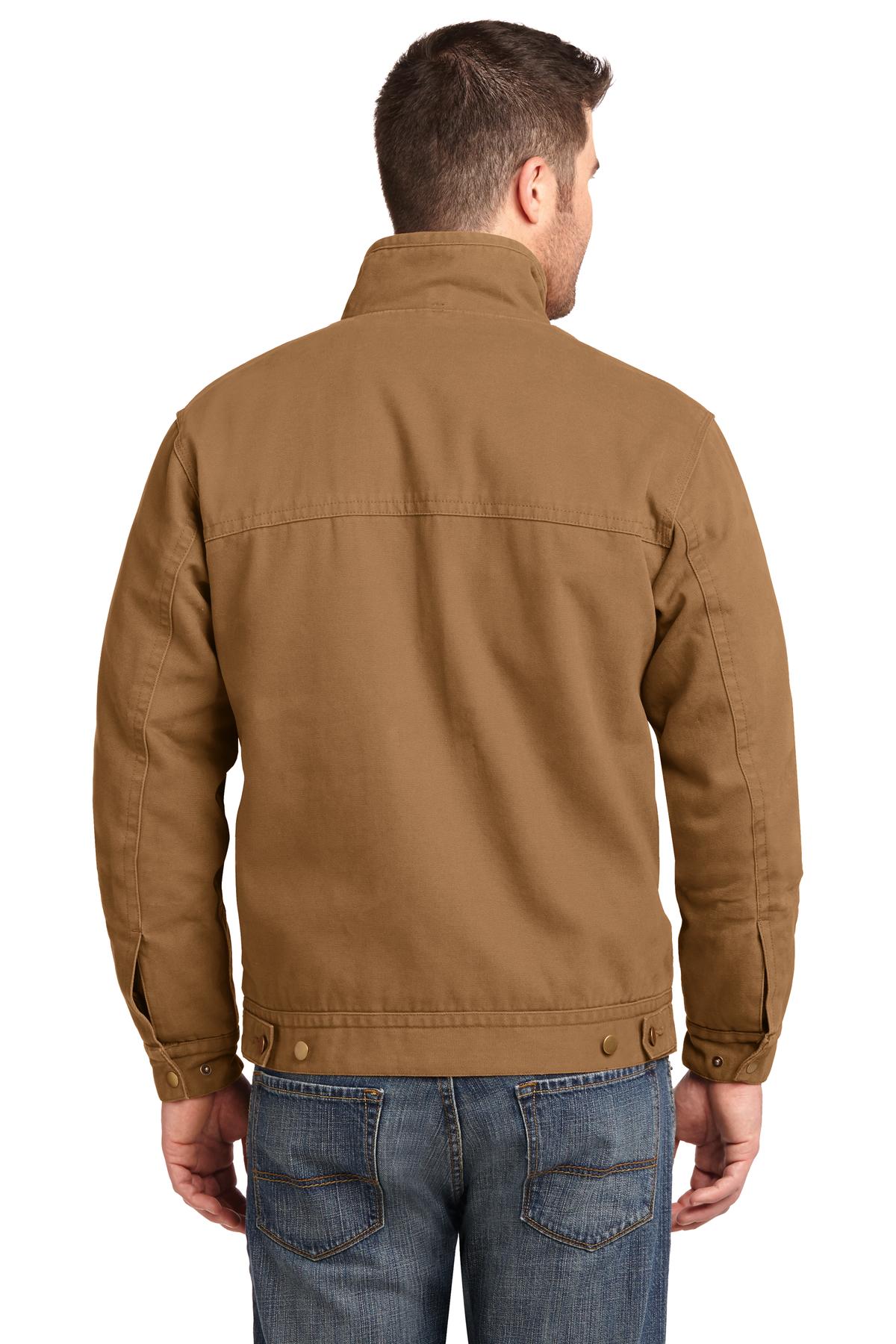 Duck Brown CornerStone Washed Duck Cloth Flannel-Lined Work Jacket. CSJ40 plain