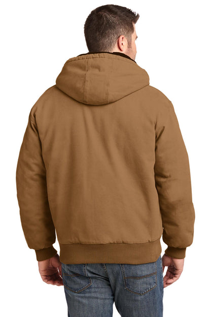 Duck Brown CornerStone Washed Duck Cloth Insulated Hooded Work Jacket. CSJ41 plain