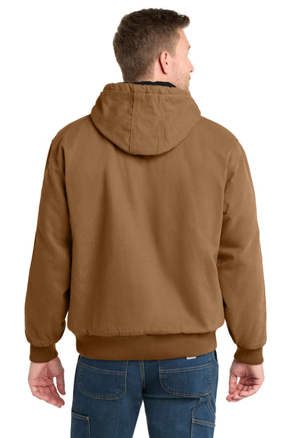Duck Brown CornerStone Washed Duck Cloth Insulated Hooded Work Jacket. CSJ41 plain