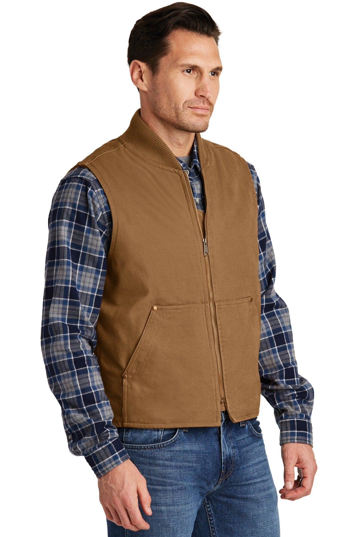 Duck Brown CornerStone Washed Duck Cloth Vest. CSV40 plain