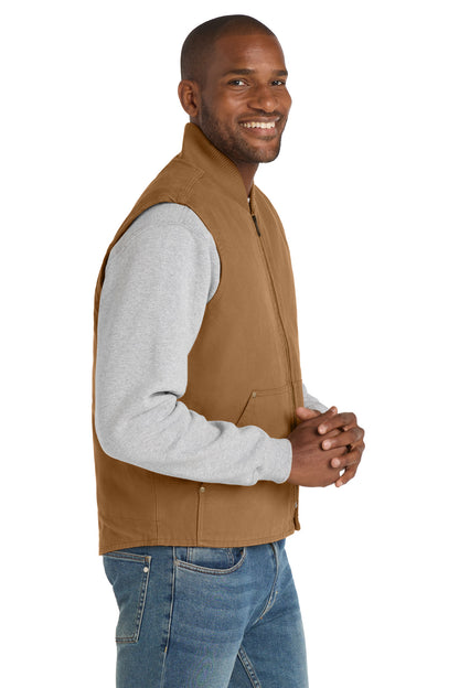 Duck Brown CornerStone Washed Duck Cloth Vest. CSV40 plain