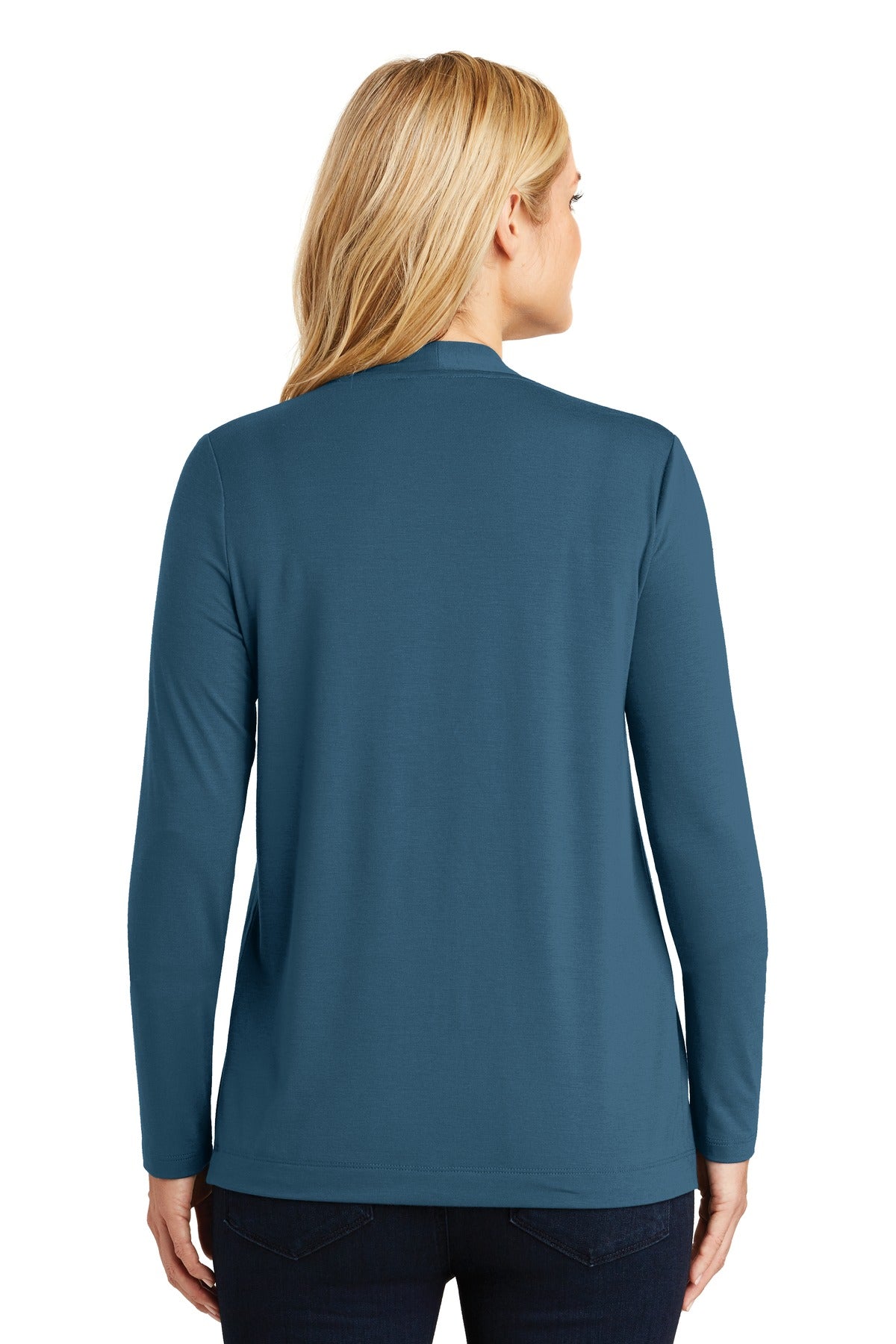 Dusty Blue Port Authority Women's Concept Open Cardigan. L5430 plain
