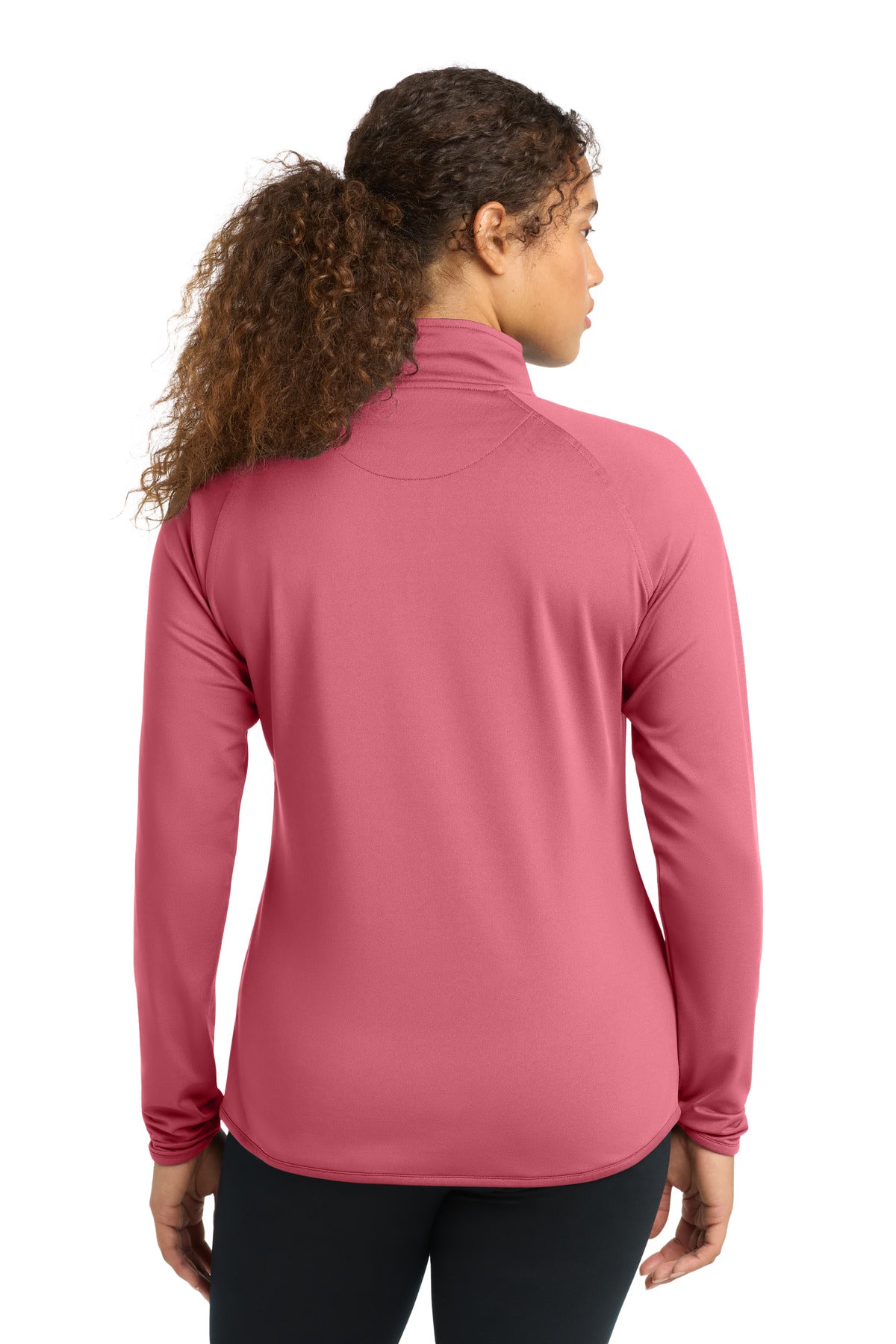 Dusty Rose Sport-Tek Women's Sport-Wick Stretch 1/4-Zip Pullover. LST850 plain