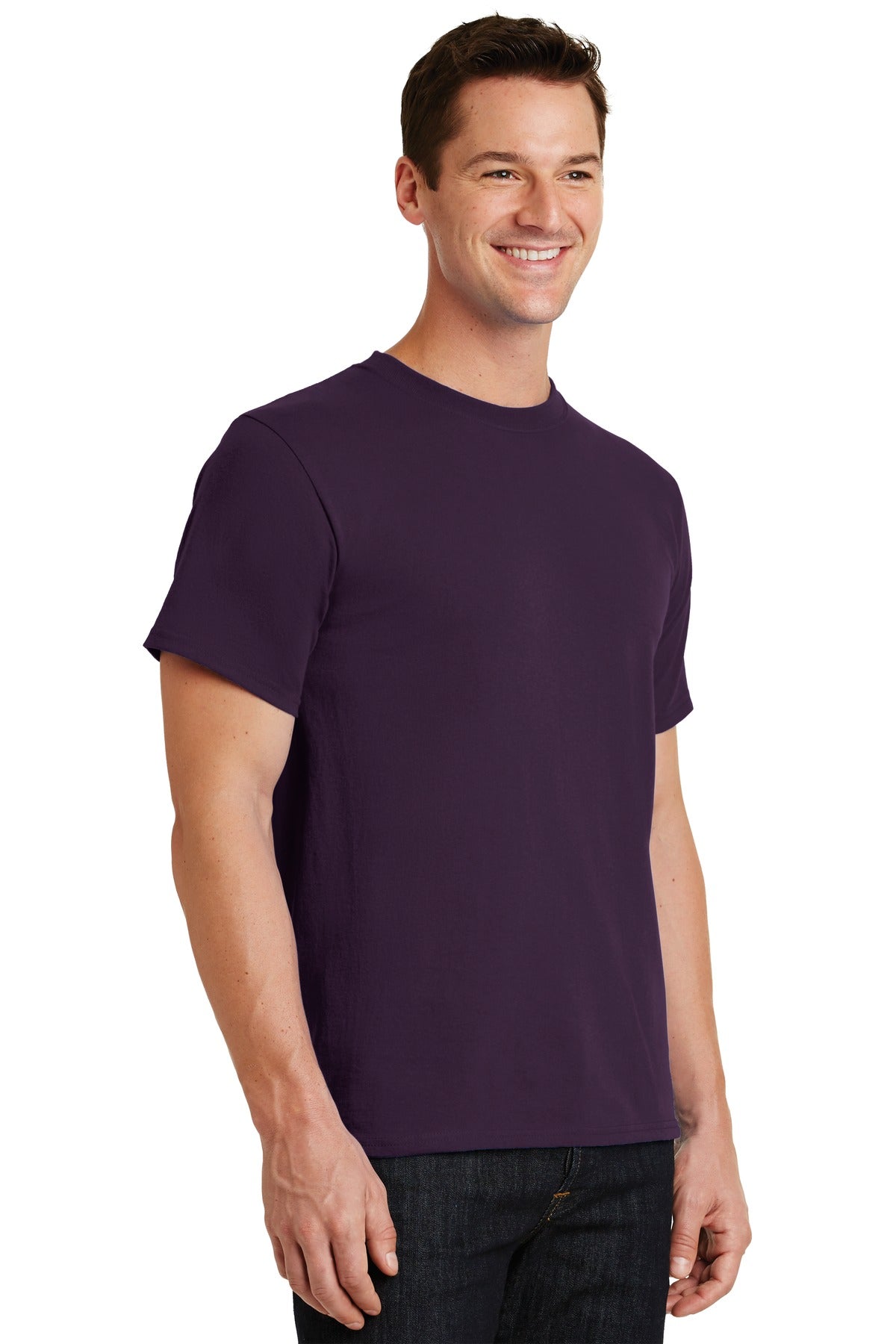 Eggplant Port & Co Essential Tee. PC61 plain