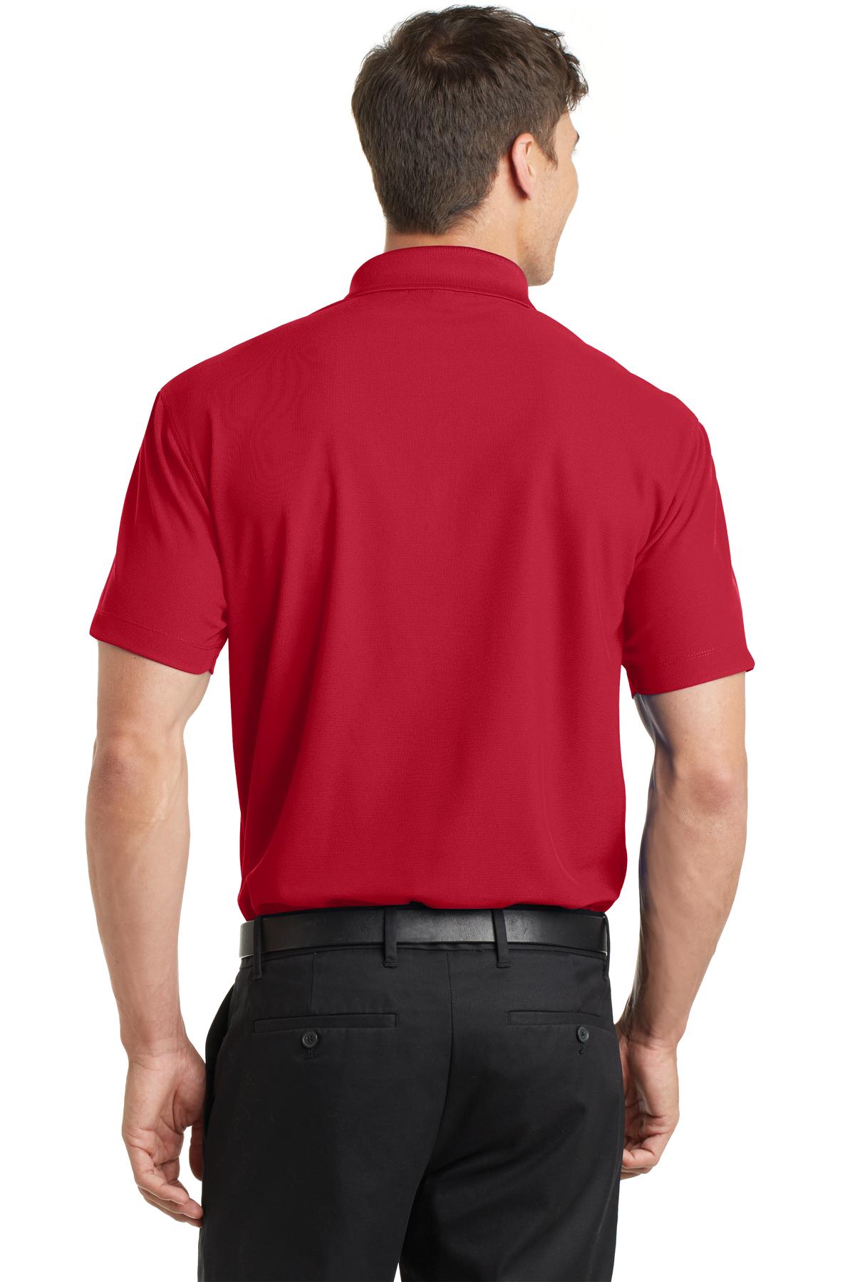 Engine Red Port Authority Dry Zone Grid Polo. K572 plain