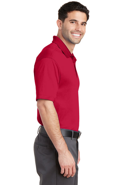 Engine Red Port Authority Rapid Dry Mesh Polo. K573 plain