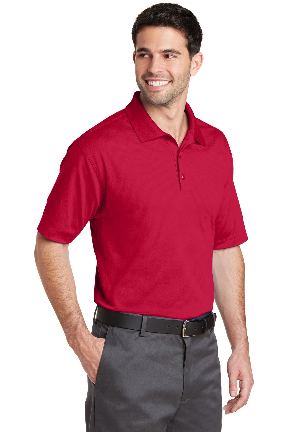 Engine Red Port Authority Rapid Dry Mesh Polo. K573 plain
