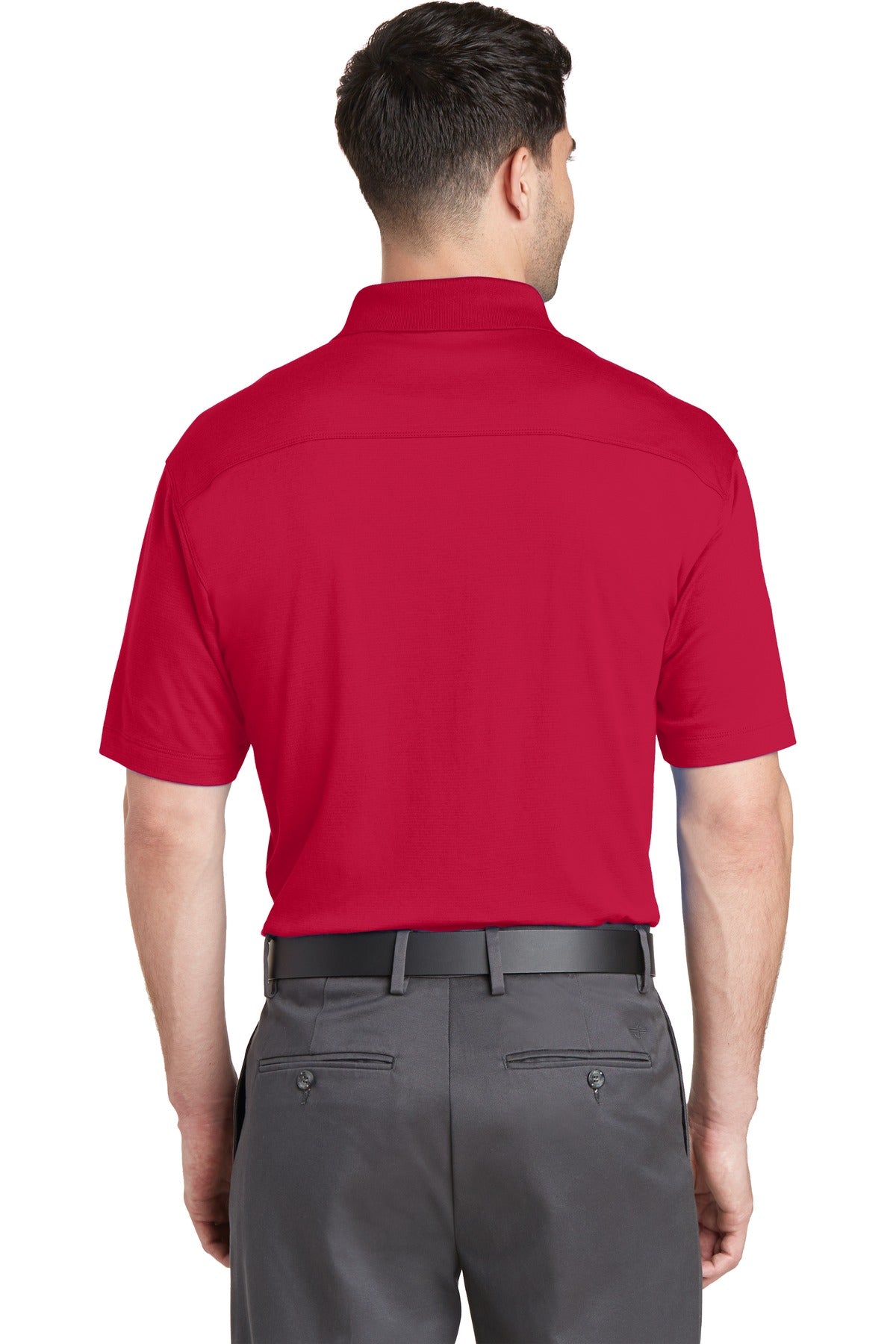 Engine Red Port Authority Rapid Dry Mesh Polo. K573 plain