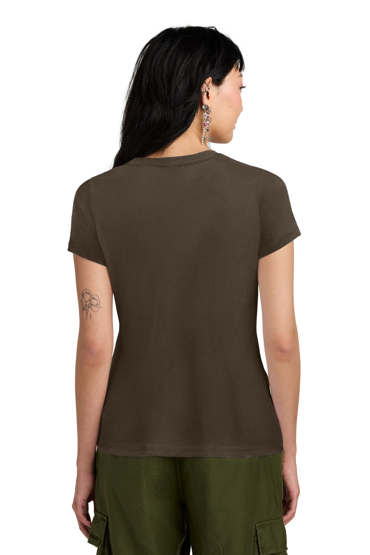 Espresso District Women's Perfect Weight Tee. DM104L plain