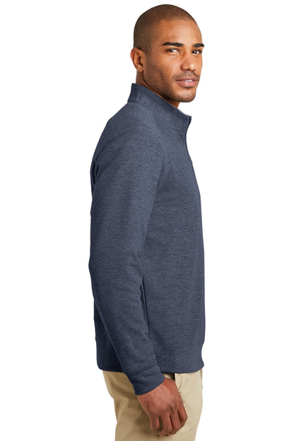 Est Bl He/Char Port Authority Interlock 1/4-Zip. K807 plain