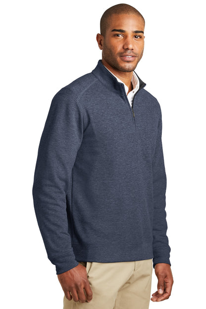 Est Bl He/Char Port Authority Interlock 1/4-Zip. K807 plain