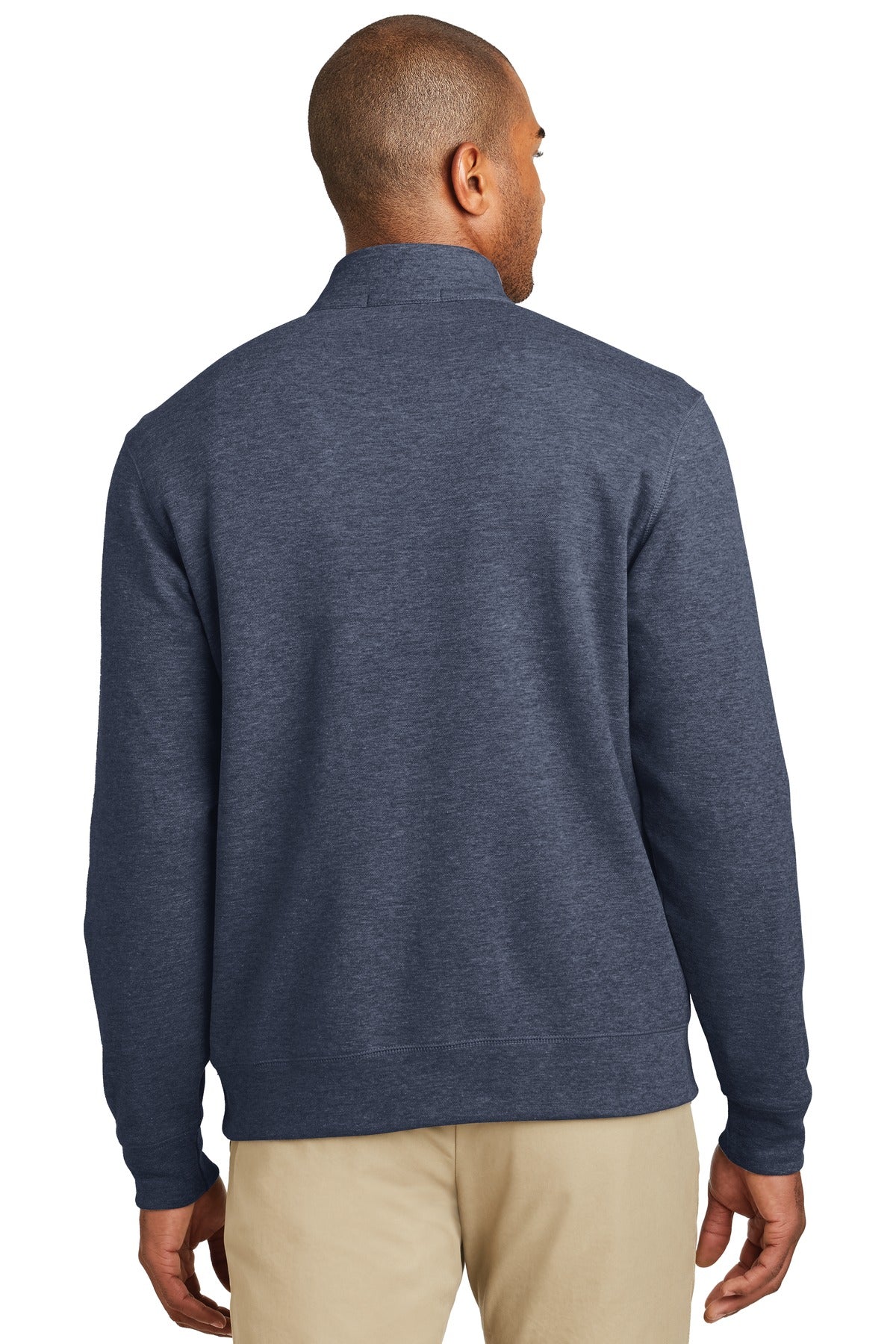 Est Bl He/Char Port Authority Interlock 1/4-Zip. K807 plain