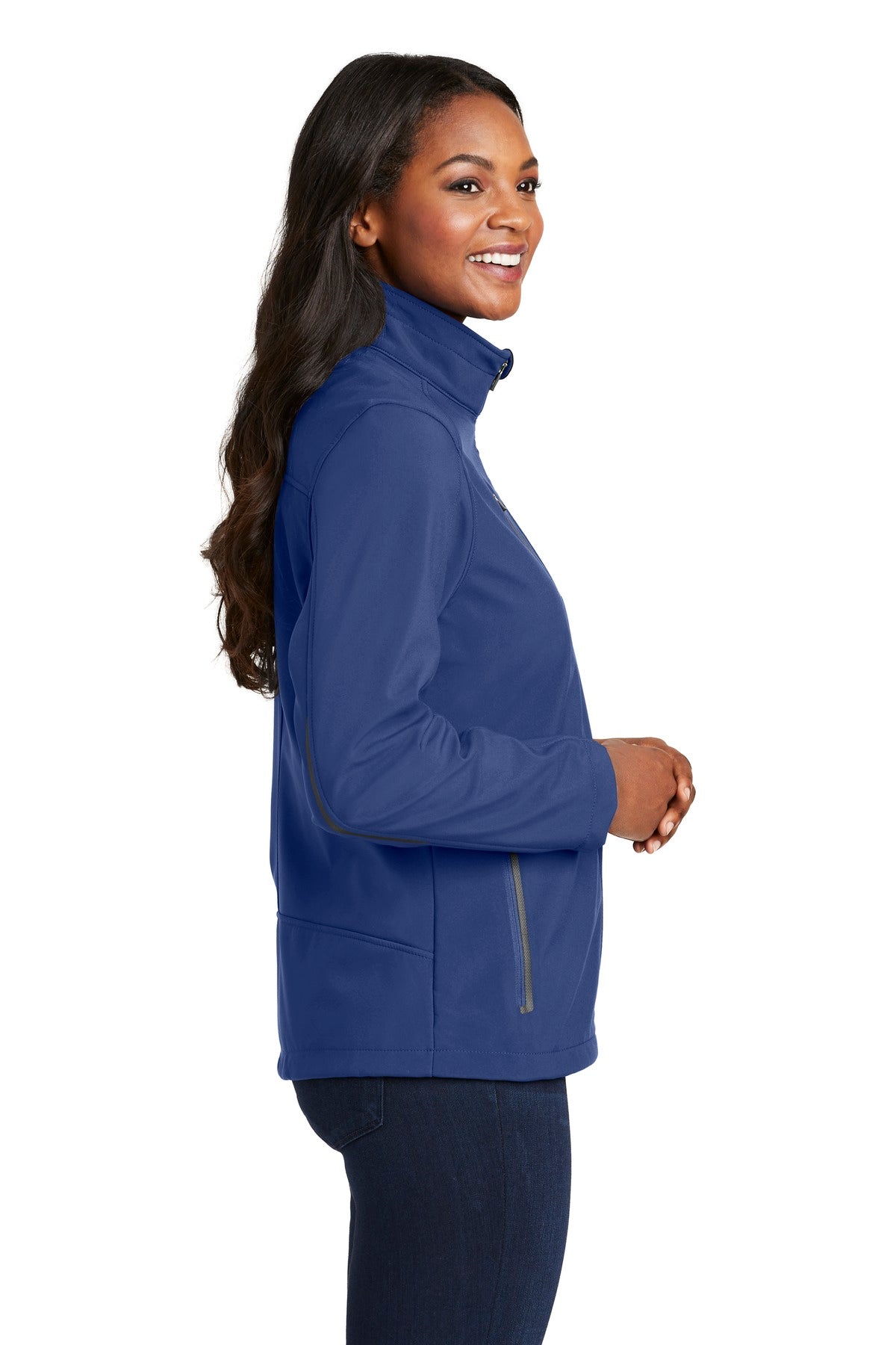 Estate Blue Port Authority Women's Welded Soft Shell Jacket. L324 plain