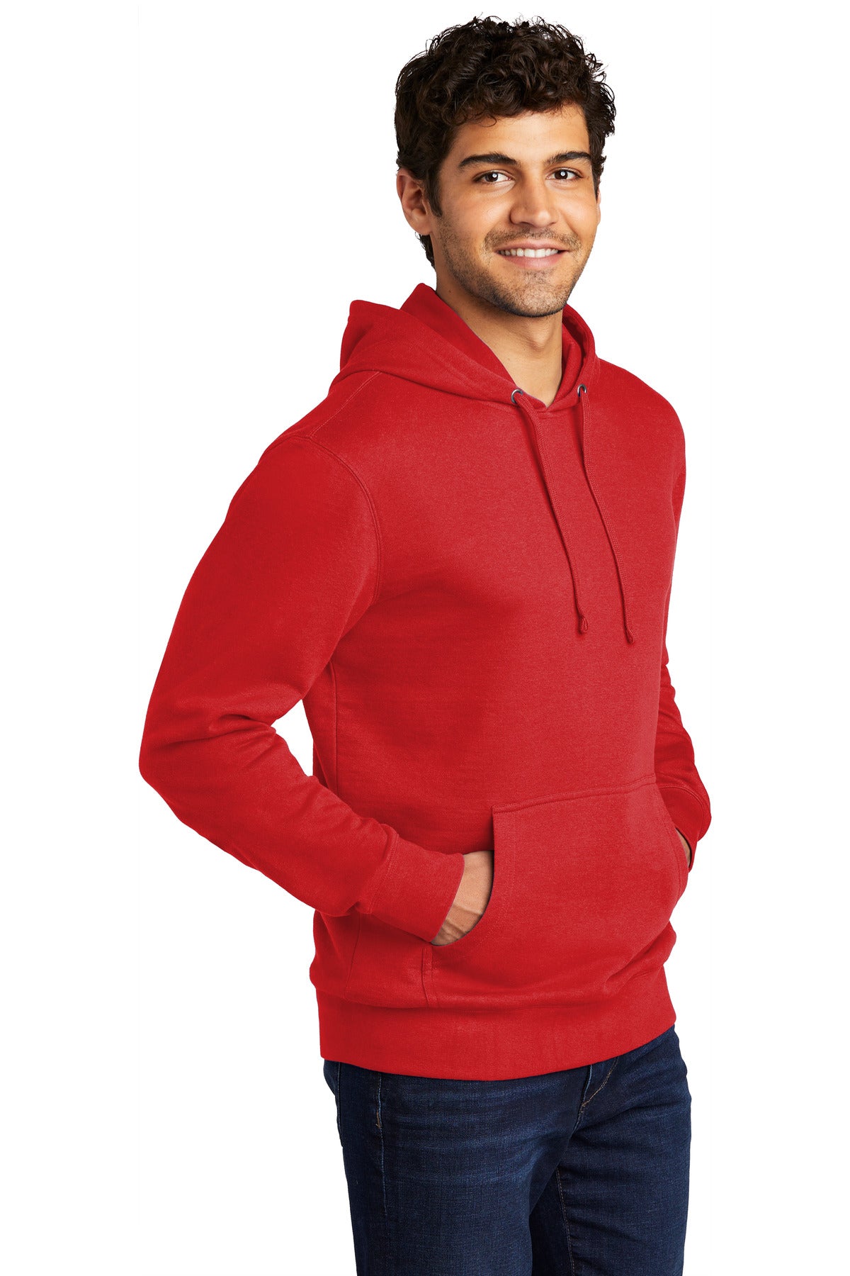FieryRed District V.I.T. Fleece Hoodie DT6100 plain